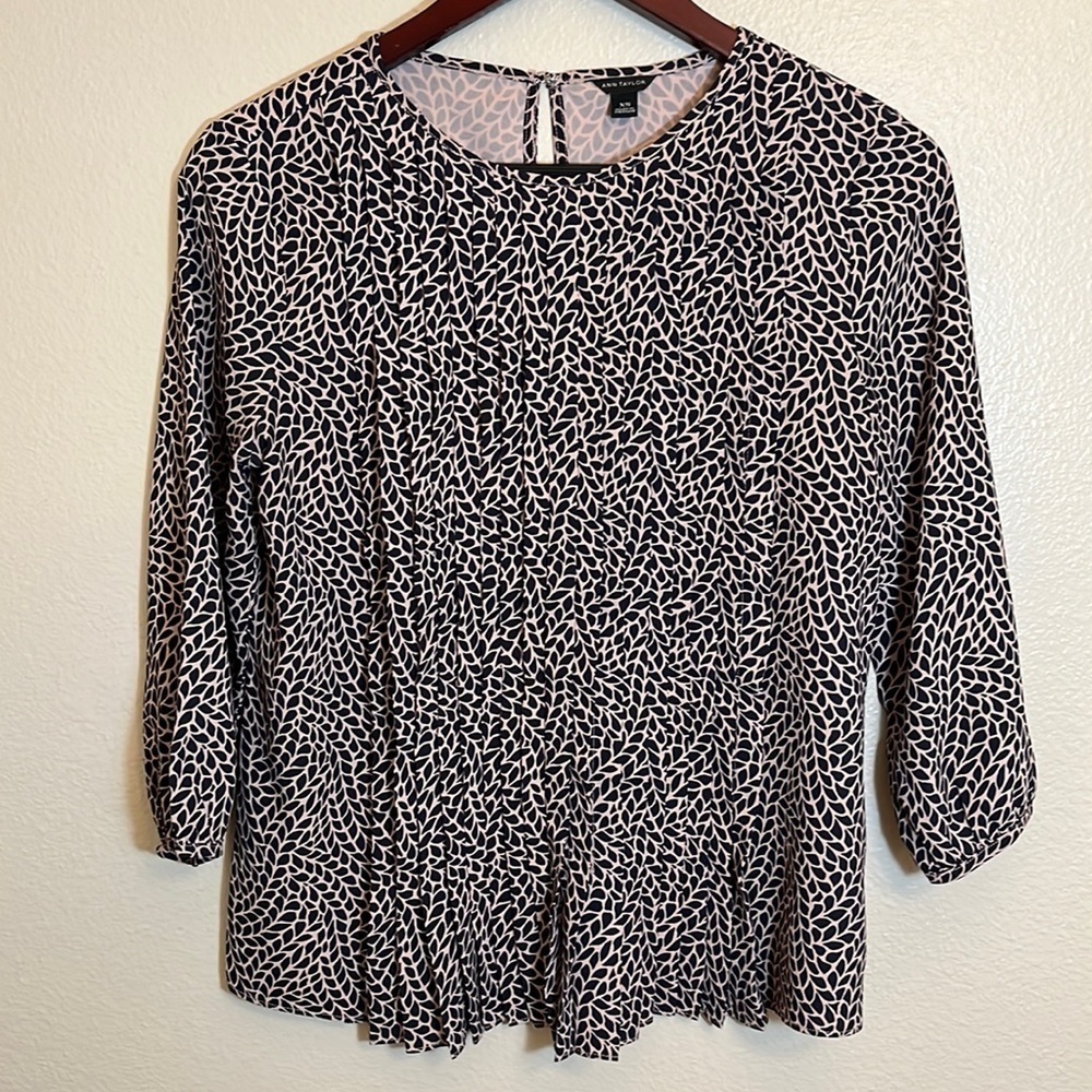 ANN Taylor Pleated Office Blouse
